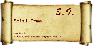 Solti Irma névjegykártya